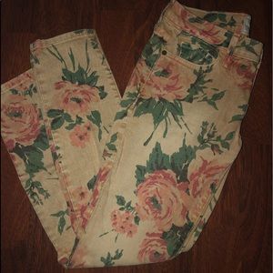 Flower Printed Jeans